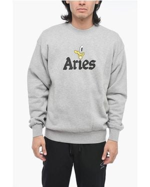 Aries Printed Duck Crewneck Jumper - Grey