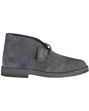 Clarks Blue Leather Men's Boot - Gray