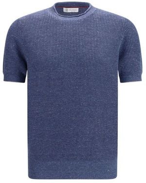 Brunello Cucinelli Blue Linen T