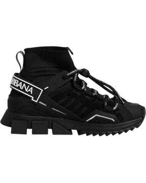 Dolce & Gabbana Sorrento Socks Logo Trainers Shoes - Black