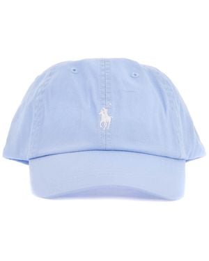 Polo Ralph Lauren Light Cotton Hat With Horse Logo - Blue