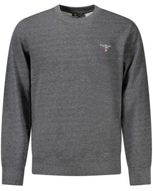 Accademia Militare Cotton Knit Jumper With Ribbed Detailing - Grey