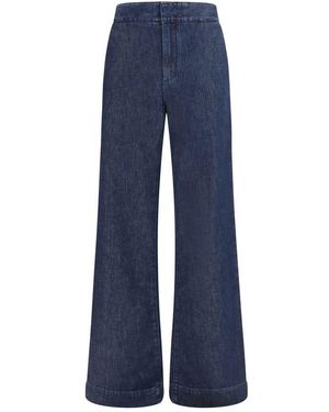 Sa Su Phi Blue Cotton Casual Trousers