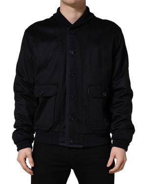 Dolce & Gabbana Black Cashmere Knitted Button Down Jacket