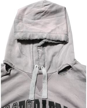 Dolce & Gabbana Graphic Hooded Sweatshirt Jumper Cotton Clothing - Grey