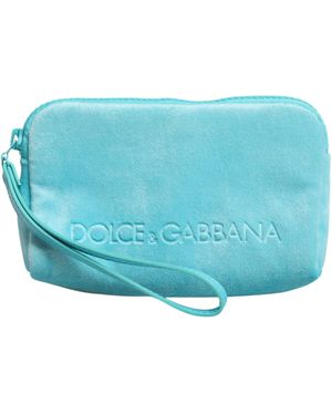 Dolce & Gabbana Light Blue Solid Logo Clutch Sunglasses Holder Pouch Bag