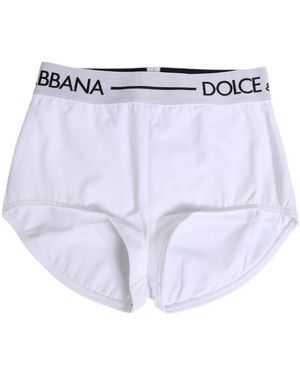 Dolce & Gabbana Nylon Logo Waistband Shorts Underwear Elastane - Blue
