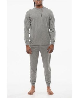 DIESEL Long Sleeved Cotton Blend Pyjamas - Grey