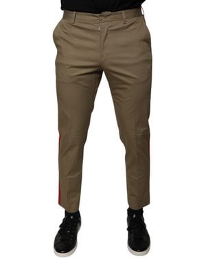 Dolce & Gabbana Casual Trousers Slim Fit Side Stripe Trousers - Natural