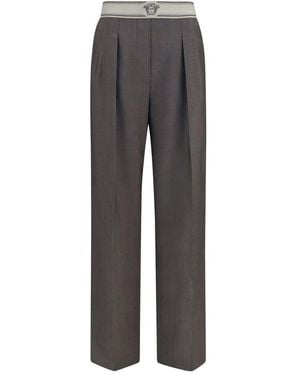Versace Gray Wool Oves Aries Pants