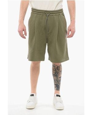 Armani Emporio Cotton Jersey Shorts With Elastic Waistband - Green