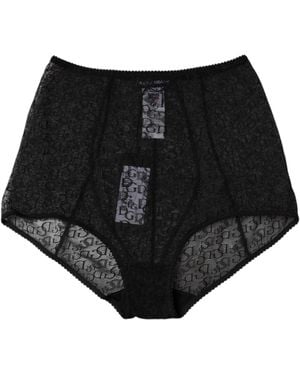 Dolce & Gabbana Logo Girdle High Waist Panty Underwear - Black
