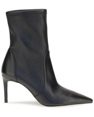 Stuart Weitzman Black Calf Leather Bos Taurus Ankle Boots