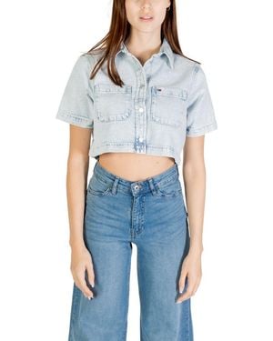 Tommy Hilfiger Light Blue Recycled Cotton Shortsleeve Shirt
