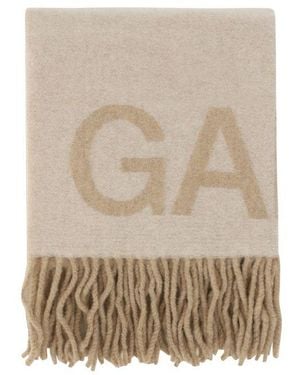 Ganni Wool Oves Aries Foulard - Natural