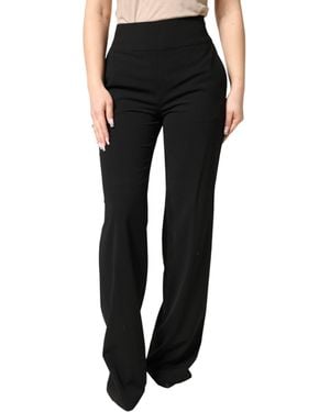 Just Cavalli Black High Waist Straight Trouser Formal Trousers