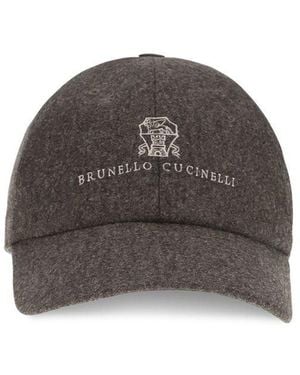 Brunello Cucinelli Brown Wool Oves Aries Cap (baseball Hat)