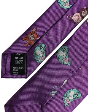 Dolce & Gabbana Animal Print Adjustable 'Sd Neckmen's Tie - Purple