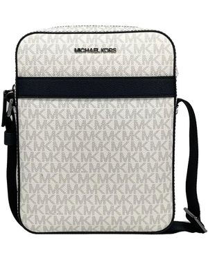Michael Kors Cooper Medium Flight Crossbody Bag White - Black