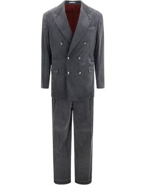 Brunello Cucinelli Gray Cotton Suit