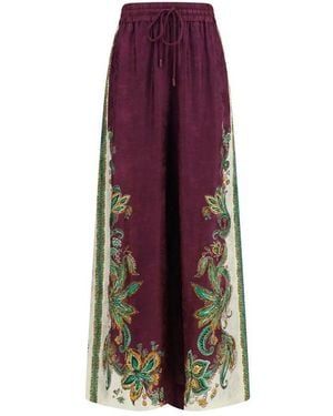 ALÉMAIS Purple Viscose Casual Pants
