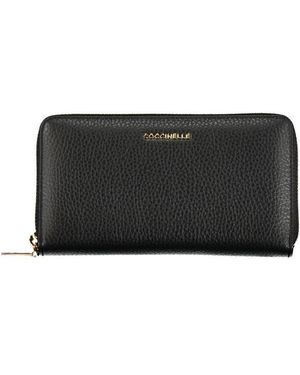 Coccinelle Elegant Leather Wallet With Multiple Compartments - Black