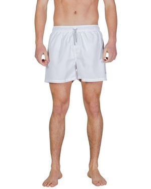 EA7 Polyester Swim Shorts - White