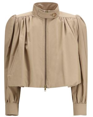 Chloé Beige Cotton Jackets And Coat - Natural