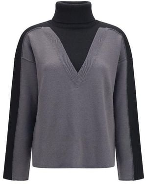 MM6 by Maison Margiela Black Wool Oves Aries Sweatshirt - Grey