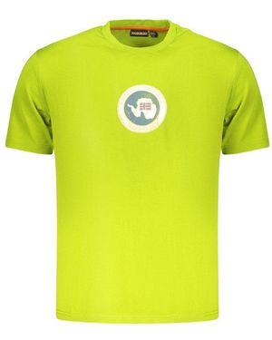 Napapijri Green Cotton Men's T - Yellow