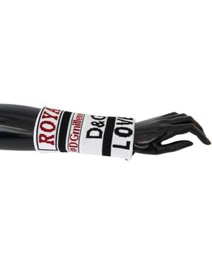 Dolce & Gabbana Wool Knit D&g Love Wristband Wrap - Black