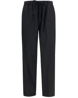 MM6 by Maison Margiela Black Polyester Casual Trousers