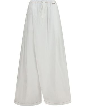 Marni White Cotton Casual Trousers