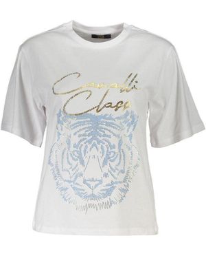 Roberto Cavalli Cotton T-Shirt - Blue