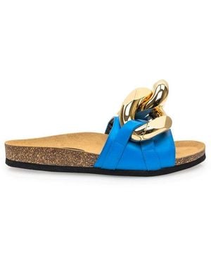 JW Anderson Leather Flat Sandals - Blue