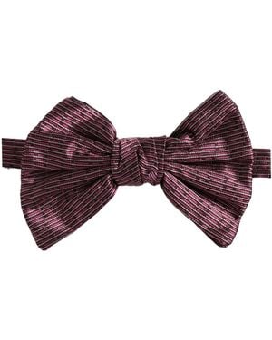 Dolce & Gabbana Silk Adjustable Neck Papillon Bow Tie - Purple