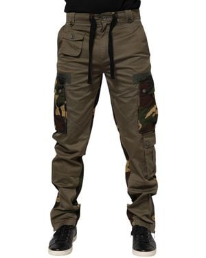 Dolce & Gabbana Cargo Trousers Camo Detail - Black