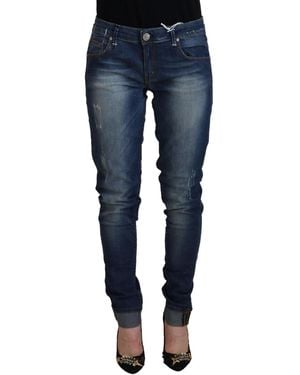 Acht Blue Washed Cotton Slim Fit Denim Pants Jeans