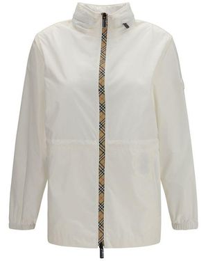 Burberry White Polyamide Shell Jacket - Gray
