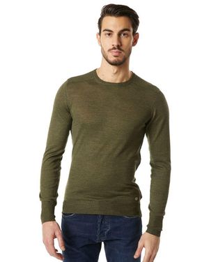 Gas Black Leather Sweatshirt - Green