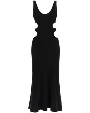 Chloé Linen Blend Silk Long Dress - Black