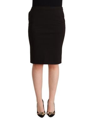 Gianfranco Ferré Gf Ferre Straight Pencil Cut Knee Length Skirt - Black