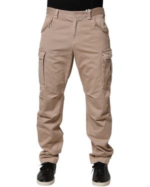 Dolce & Gabbana Beige Straight Cargo Chino Men Trouser Trousers - Natural