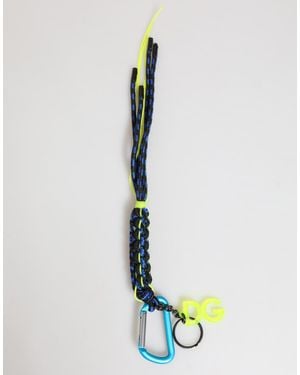Dolce & Gabbana Polyester Tape String Dg Logo Keychain Keyring - Blue