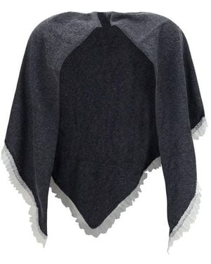 Ganni Gray Wool Oves Aries Scarf - Blue