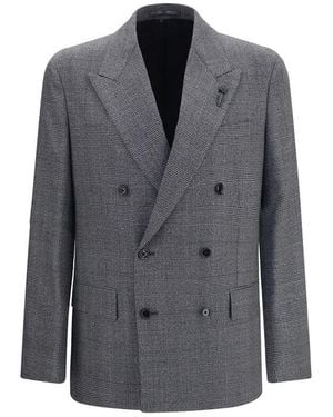Lardini Grey Wool Oves Aries Blazer