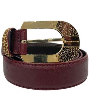 Borbonese Red Leather Belt - Brown