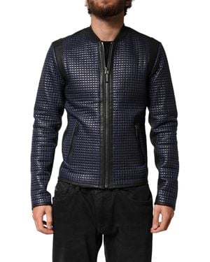 Dolce & Gabbana Nylon Full Zip Bomber Jacket Pa+Sheep Clothing - Blue