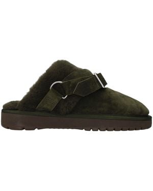 Burberry Green Leather Slippers - Black