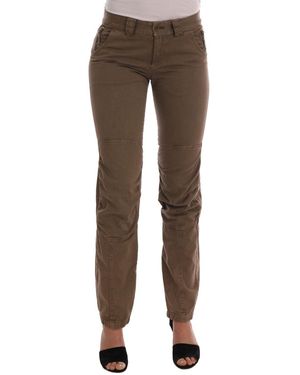 Ermanno Scervino Chic Casual Cotton Trousers - Brown